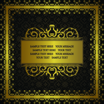 Golden luxury frame vector graphics 02