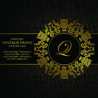 Golden luxury frame vector graphics 03