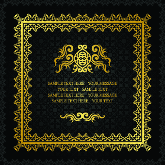 Golden luxury frame vector graphics 05