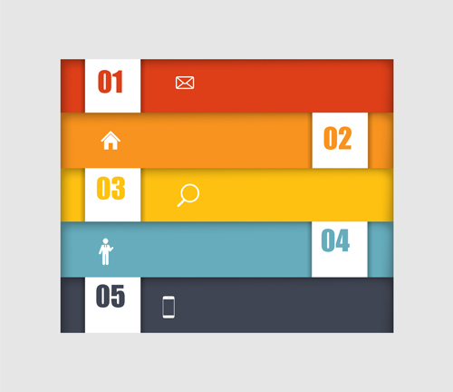 numbered web banner vector design