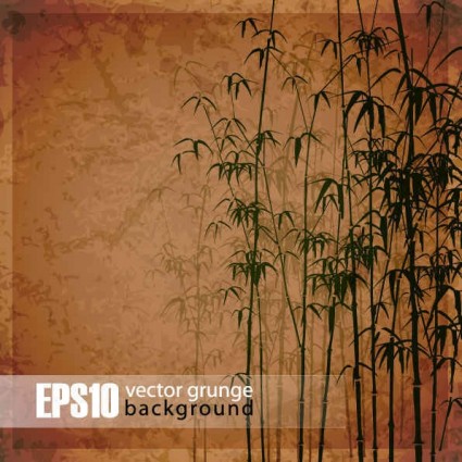 Retro font forest bamboo background 