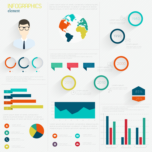 world infographic template vector material 01