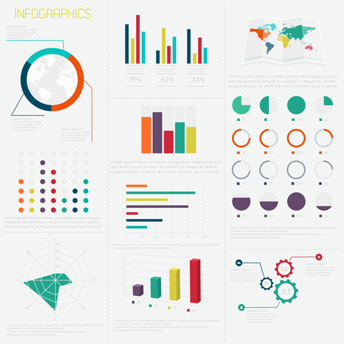 world infographic template vector material 02