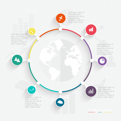 world infographic template vector material 03