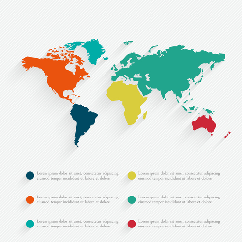world infographic template vector material 04