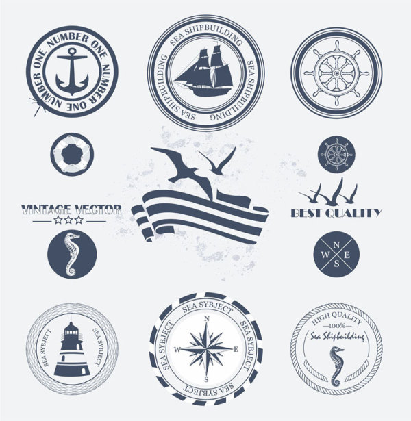 Navigation design elements vector  Labels 02