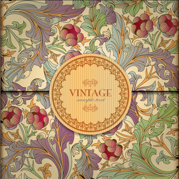 Ornate Floral vector background 01