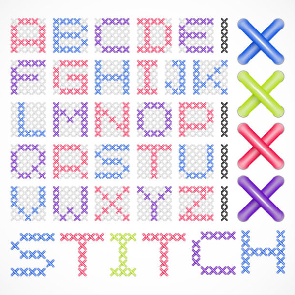 Elements of Creative Alphabet vector 01