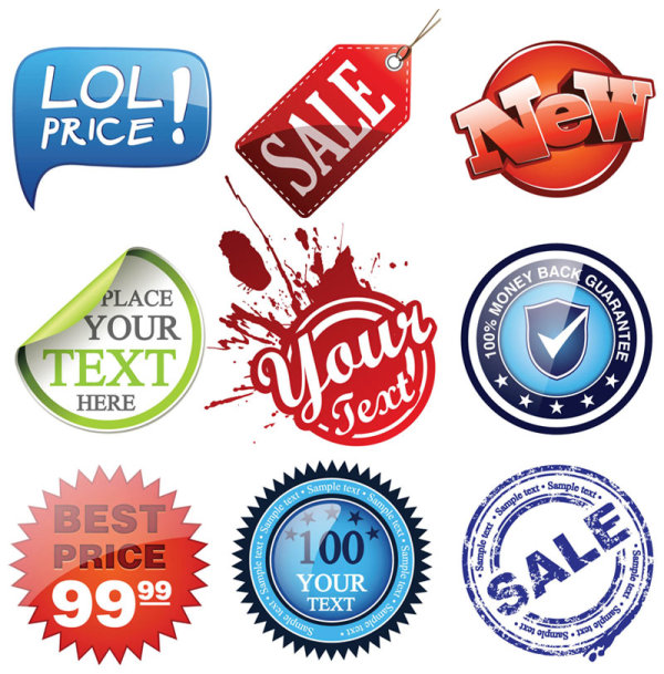Creative Commercial Label vector