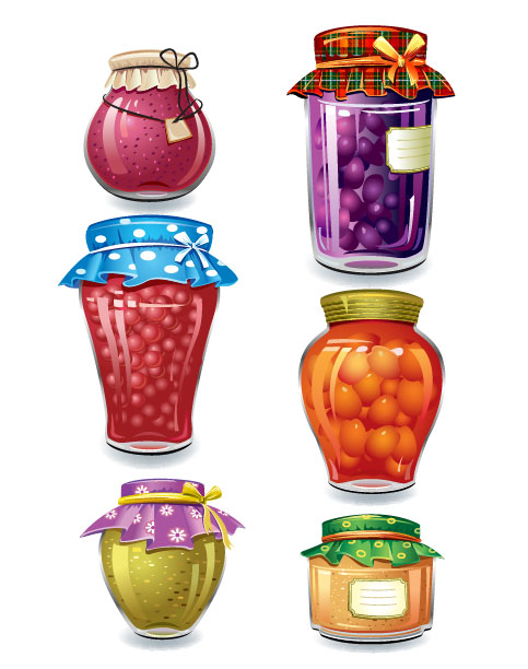 glass jars Canned fruits 