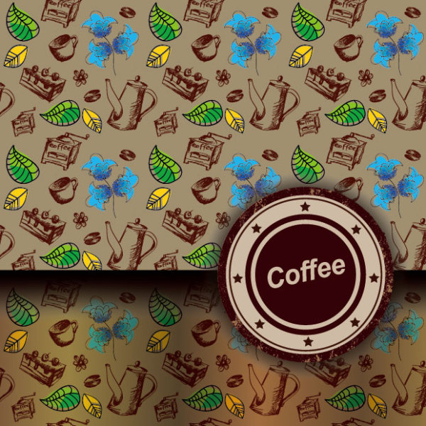 Retro Coffee template and Coffee labels vector 01