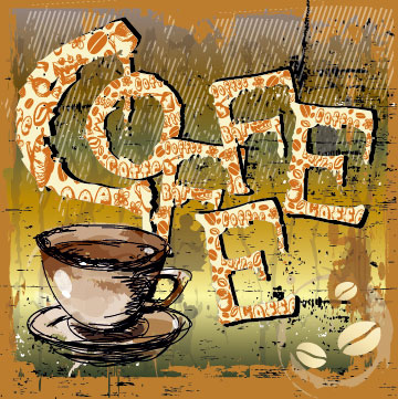 Retro Coffee template and Coffee labels vector 05