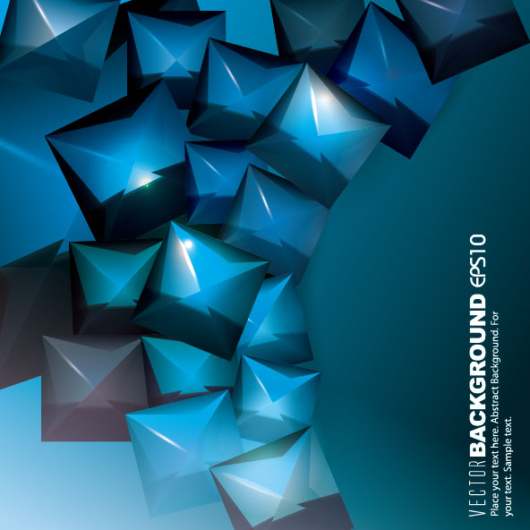 Abstract Cube Waves background vector 01