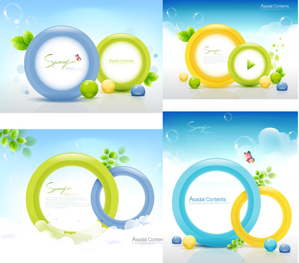 Green decorative circular vector
