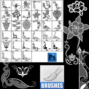 Floral Ornament Frames Photoshop Brushes