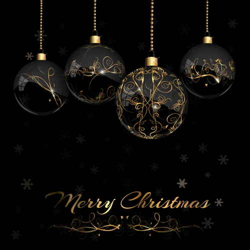 glass christmas black background black baubles background 2015 