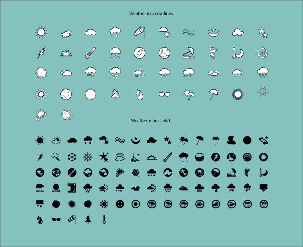 Mini weather icons vector