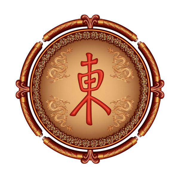 Chinese style floral decorative elements 01