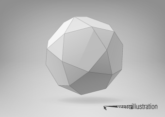 3D geometrical shapes design vector 02