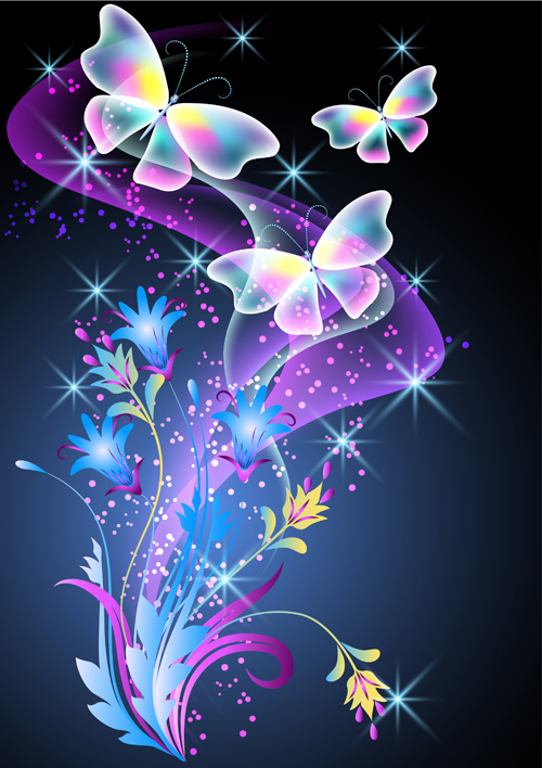 flowers butterflies beautiful background 