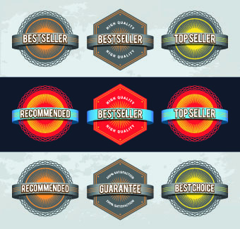 Best retro labels design vector 01
