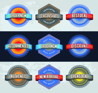 Best retro labels design vector 02