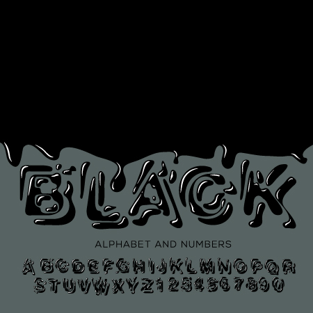 paint numbers black alphabet 