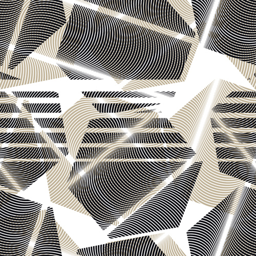 Black with white abstract seamless pattern vector set 09