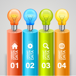 Bulbs infographic idea template vector 01