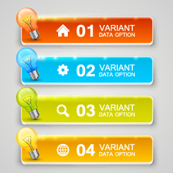 Bulbs infographic idea template vector 08