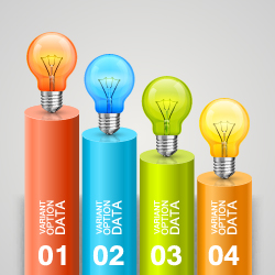 Bulbs infographic idea template vector 10