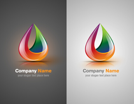 Colorful abstract company logos set vector 05