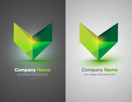 Colorful abstract company logos set vector 06