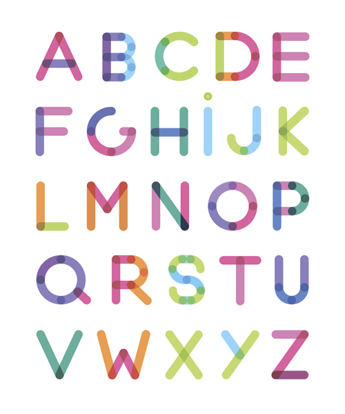 Creative Alphabets design vector set 09