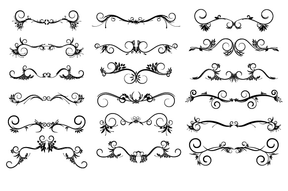 loral design pack vector material 01 Decorative floral design pack vector material 01