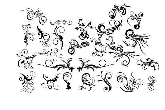 loral design pack vector material 09 Decorative floral design pack vector material 09