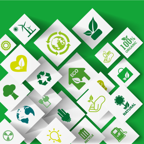 Eco layered paper background vector