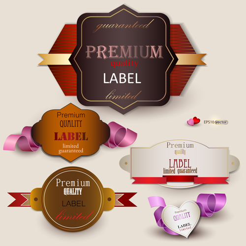 quality labels elegant colored 