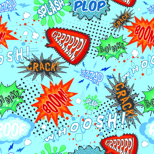 Explosion style speech bubbles vector material 02