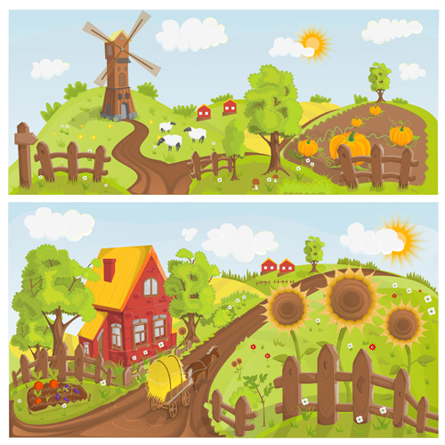 town scenery fairytale banner 