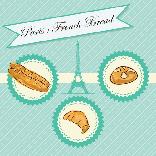 French Creative background creative bread background vector 