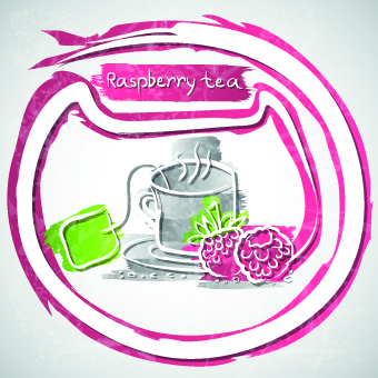 Different Fruit tea design vector 02