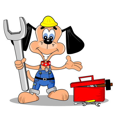 Funny cartoon builders vector illustration 02