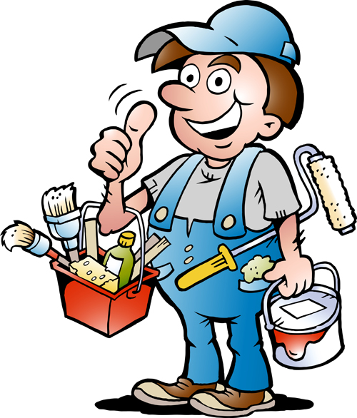 Funny cartoon builders vector illustration 09