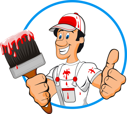 Funny cartoon builders vector illustration 11