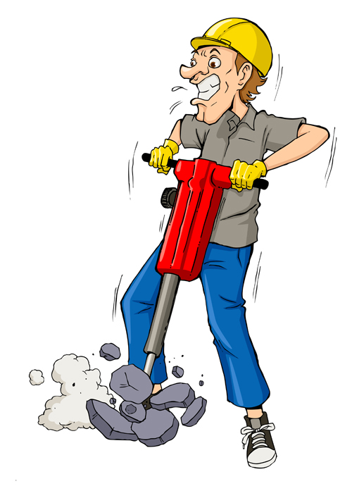 Funny cartoon builders vector illustration 12