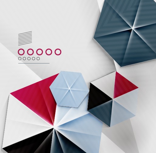 Geometric shapes origami background vector 01