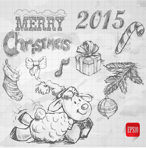sheep hand drawn element christmas 2015 