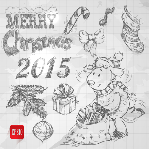 sheep hand drawn elements christmas 2015 