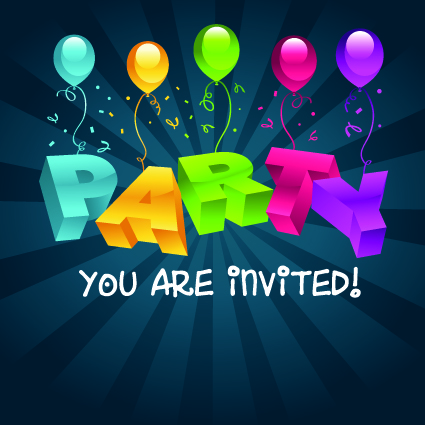 Happy birthday balloons of greeting card vector 04